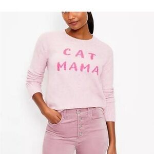 Loft sweater. Pink.  Cat mama